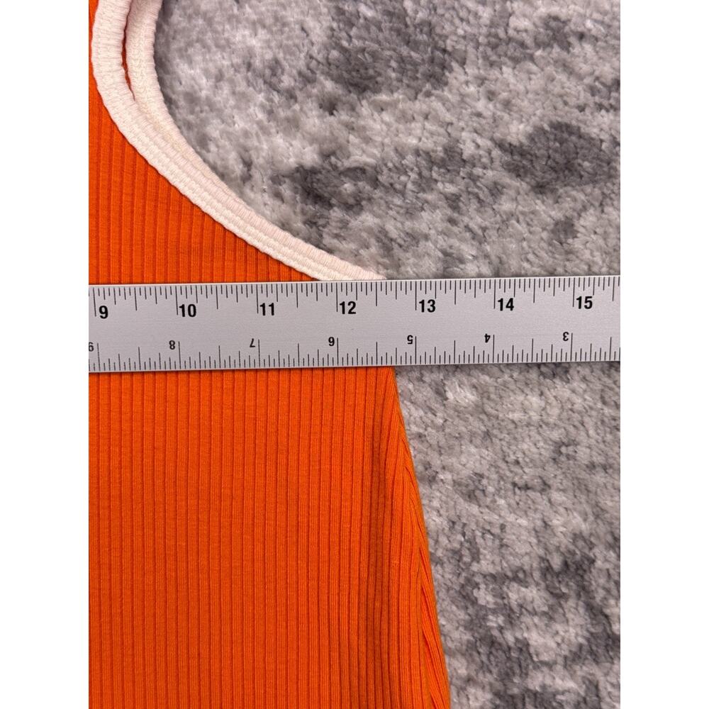 Reformation Lilou Dress Medium Womens Orange Knit Waist Cut Outs Midi - Picture 6 of 8